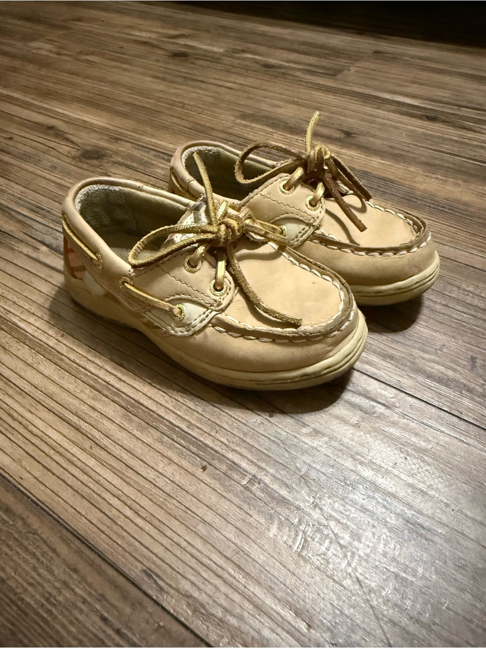 Sperry Kids Moccasin Boat Shoes in Tan